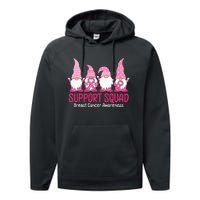 cute gnome support squad breast cancer awareness Performance Fleece Hoodie