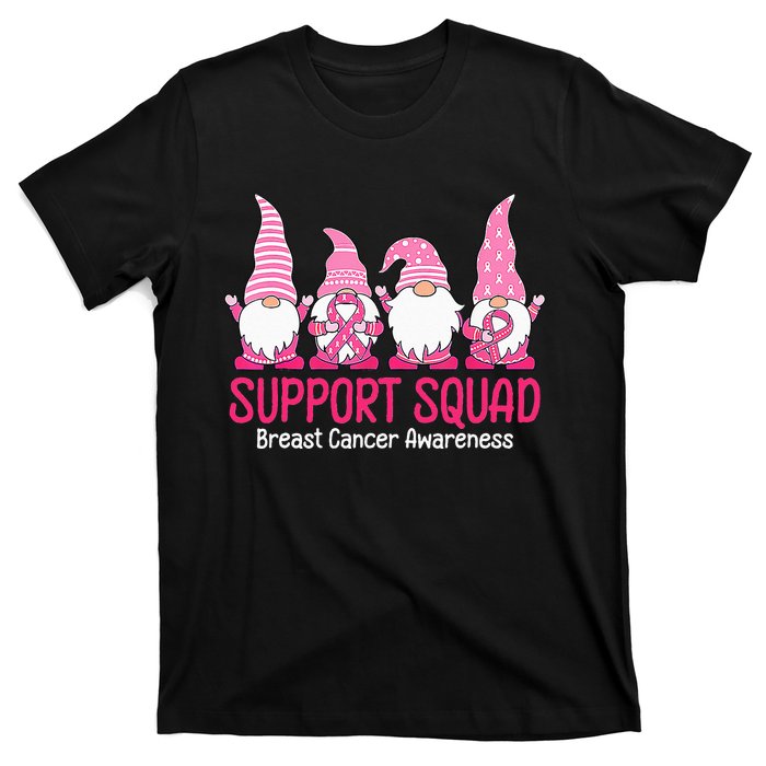 cute gnome support squad breast cancer awareness T-Shirt