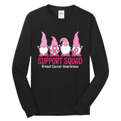 cute gnome support squad breast cancer awareness Tall Long Sleeve T-Shirt