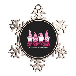 cute gnome support squad breast cancer awareness Metallic Star Ornament