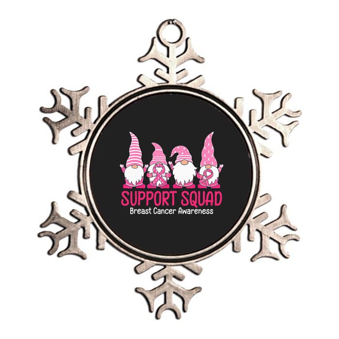 cute gnome support squad breast cancer awareness Metallic Star Ornament