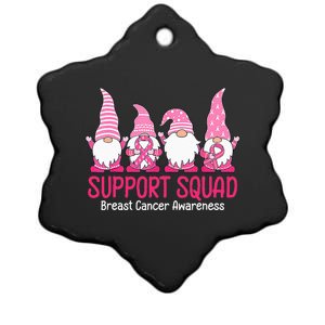 cute gnome support squad breast cancer awareness Ceramic Star Ornament