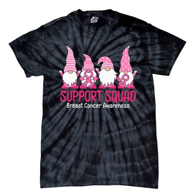 cute gnome support squad breast cancer awareness Tie-Dye T-Shirt