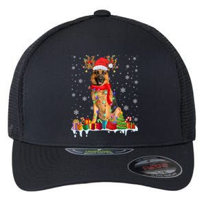 Cute Ger Shepherd Dog Christmas Lights Xmas Santa Hat Gift Flexfit Unipanel Trucker Cap