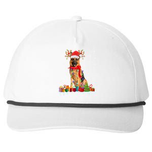 Cute Ger Shepherd Dog Christmas Lights Xmas Santa Hat Gift Snapback Five-Panel Rope Hat