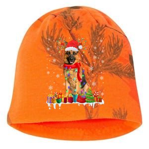 Cute Ger Shepherd Dog Christmas Lights Xmas Santa Hat Gift Kati - Camo Knit Beanie