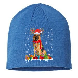 Cute Ger Shepherd Dog Christmas Lights Xmas Santa Hat Gift Sustainable Beanie