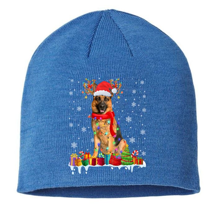 Cute Ger Shepherd Dog Christmas Lights Xmas Santa Hat Gift Sustainable Beanie