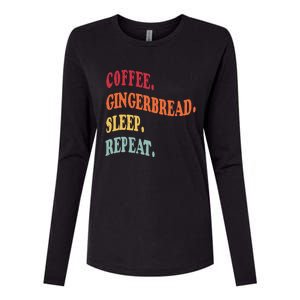 Coffee Gingerbread Sleep Christmas Baking Xmas Holiday Bake Womens Cotton Relaxed Long Sleeve T-Shirt