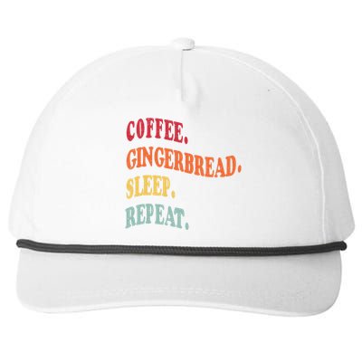 Coffee Gingerbread Sleep Christmas Baking Xmas Holiday Bake Snapback Five-Panel Rope Hat