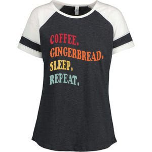 Coffee Gingerbread Sleep Christmas Baking Xmas Holiday Bake Enza Ladies Jersey Colorblock Tee