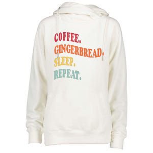 Coffee Gingerbread Sleep Christmas Baking Xmas Holiday Bake Womens Funnel Neck Pullover Hood