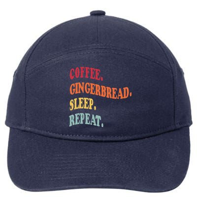 Coffee Gingerbread Sleep Christmas Baking Xmas Holiday Bake 7-Panel Snapback Hat