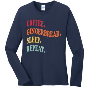 Coffee Gingerbread Sleep Christmas Baking Xmas Holiday Bake Ladies Long Sleeve Shirt