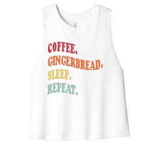 Coffee Gingerbread Sleep Christmas Baking Xmas Holiday Bake Women's Racerback Cropped Tank