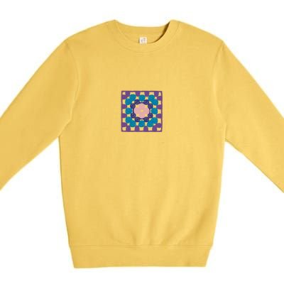 Crochet Granny Square Premium Crewneck Sweatshirt