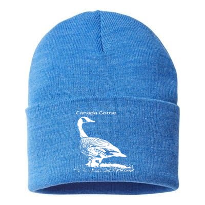 Canada Goose Standing Gift Waterfowl Lover Sustainable Knit Beanie