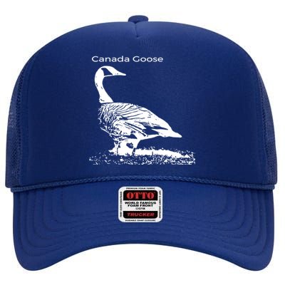 Canada Goose Standing Gift Waterfowl Lover High Crown Mesh Back Trucker Hat