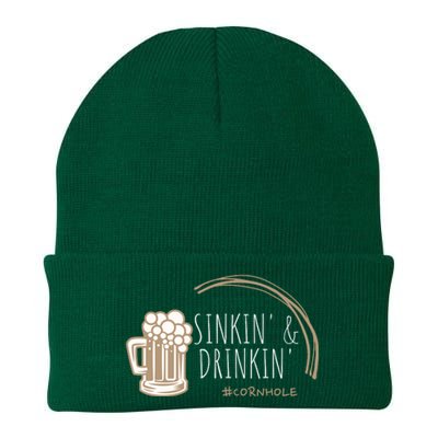 Cornhole Gift Sinkin & Drinkin Knit Cap Winter Beanie