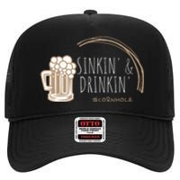 Cornhole Gift Sinkin & Drinkin High Crown Mesh Back Trucker Hat