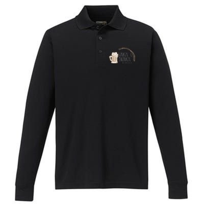 Cornhole Gift Sinkin & Drinkin Performance Long Sleeve Polo