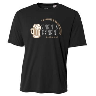 Cornhole Gift Sinkin & Drinkin Cooling Performance Crew T-Shirt