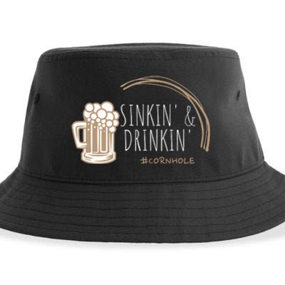 Cornhole Gift Sinkin & Drinkin Sustainable Bucket Hat