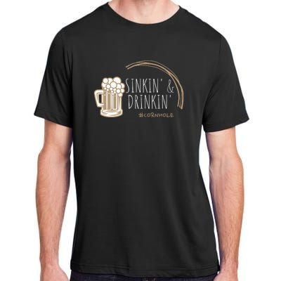 Cornhole Gift Sinkin & Drinkin Adult ChromaSoft Performance T-Shirt