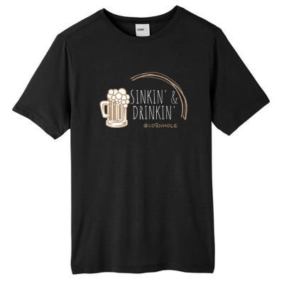 Cornhole Gift Sinkin & Drinkin Tall Fusion ChromaSoft Performance T-Shirt