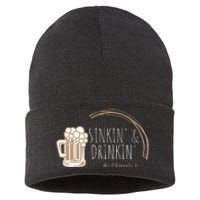 Cornhole Gift Sinkin & Drinkin Sustainable Knit Beanie