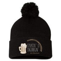 Cornhole Gift Sinkin & Drinkin Pom Pom 12in Knit Beanie