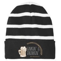 Cornhole Gift Sinkin & Drinkin Striped Beanie with Solid Band