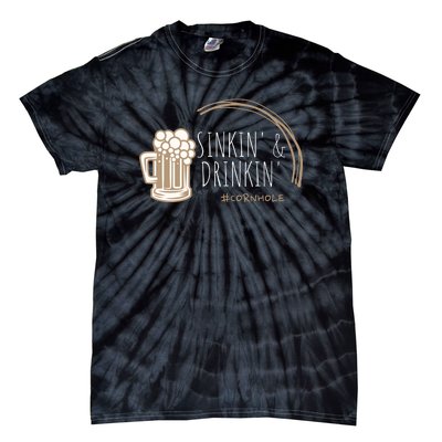 Cornhole Gift Sinkin & Drinkin Tie-Dye T-Shirt