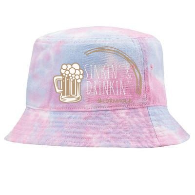 Cornhole Gift Sinkin & Drinkin Tie-Dyed Bucket Hat