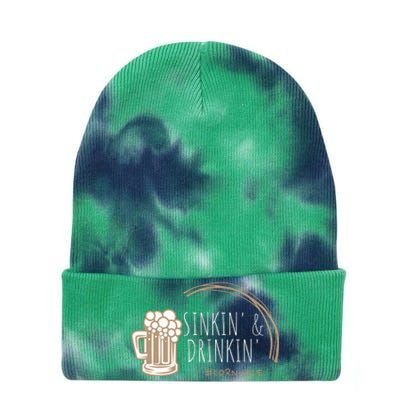 Cornhole Gift Sinkin & Drinkin Tie Dye 12in Knit Beanie