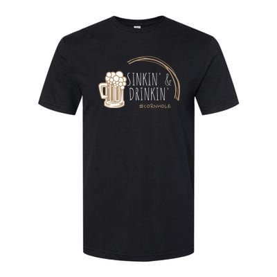 Cornhole Gift Sinkin & Drinkin Softstyle CVC T-Shirt