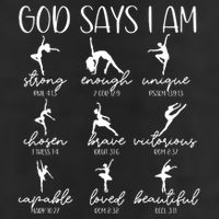 Christian God Says I Am Bible Verse Religious Ballet Dancer 7 Panel Mesh Trucker Snapback Hat
