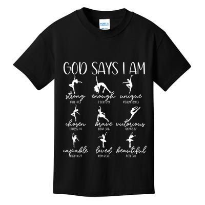 Christian God Says I Am Bible Verse Religious Ballet Dancer Kids T-Shirt