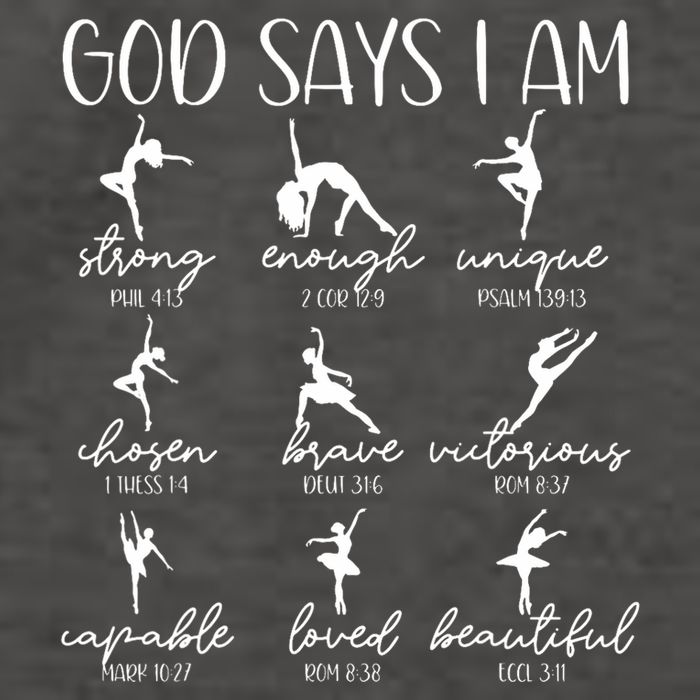 Christian God Says I Am Bible Verse Religious Ballet Dancer Vector Backpack