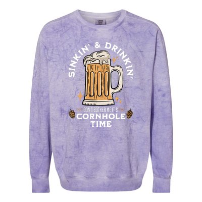 Cornhole Gift Sinkin & Drinkin Colorblast Crewneck Sweatshirt