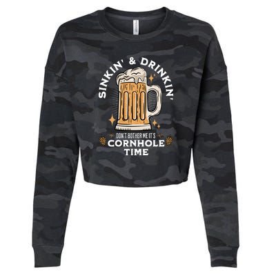 Cornhole Gift Sinkin & Drinkin Cropped Pullover Crew