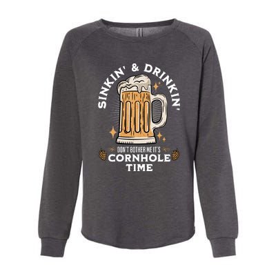 Cornhole Gift Sinkin & Drinkin Womens California Wash Sweatshirt