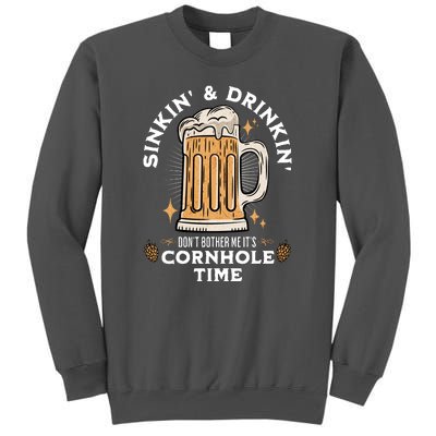 Cornhole Gift Sinkin & Drinkin Tall Sweatshirt