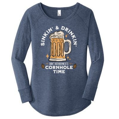 Cornhole Gift Sinkin & Drinkin Women's Perfect Tri Tunic Long Sleeve Shirt