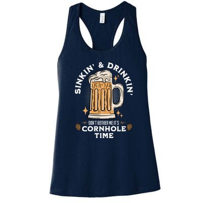 Cornhole Gift Sinkin & Drinkin Women's Racerback Tank