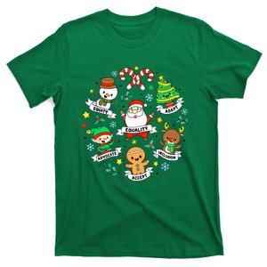 Chritsmas Groovy Special Education Teacher Xmas Inclusion Diversity Gift T-Shirt