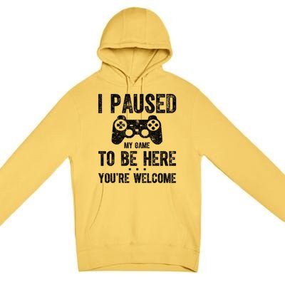 Cute Gamer Shirt I Paused My Game To Be Here You're Welcome TShirt Premium Pullover Hoodie