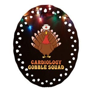 Cardiology Gobble Squad Turkey Nurse Thanksgiving  Ceramic Oval Ornament