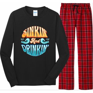 Cornhole Gift Sinkin And Drinkin Long Sleeve Pajama Set