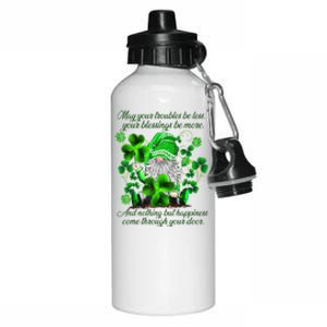 Christian Gnome St Patricks Day Irish Blessing Leprechaun Aluminum Water Bottle 